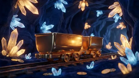 Juego de minas Mina Escondida: cueva de cristales y carro dorado